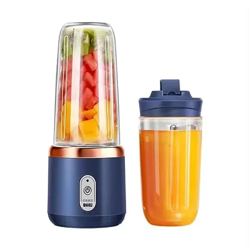 Qlect Portable Blender Electric Juicers Fruit Mixers USB Rechargeable Smoothie Mini Personal Juicer 6 Blades 3Gears With 1500 Mah Rechargeable Battery-Smoothie Blender
