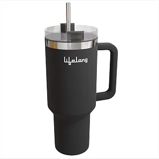 Lifelong Double-Walled Vacuum Insulated Tumbler with Unbreakable Lid & Straw 1200ml | Keeps Drinks Hot for 8 Hours & Cold for 12 Hours | Durable Stain