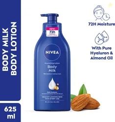 NIVEA Nourishing Body Milk with 72H Moisture, Hyaluron & Almond Oil 625 ml