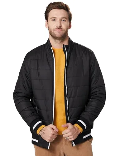 Amazon Brand - Symbol Men's Bomber Regular Quilted Jacket (AW20-QB-SY-05_Black 2_M)