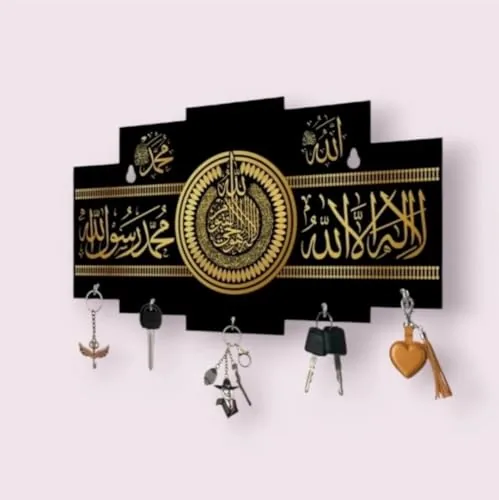 Khushansh Crafts Key Holder for wall and Home Decor Wood Key Holder (5 Hooks)_fanti 2 alla Key Holder 5 huk
