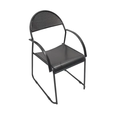 Da URBAN® 1 Seater Metal Chair with Arm Chair (Black)