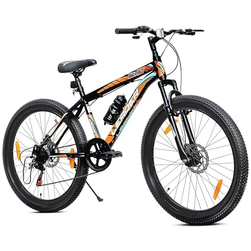 Leader Beast 26T Multispeed (7 Speed) Mountain Bike with Front Suspension & Dual Disc Brake - MATT_Black_SEA Green, Ideal for 12 + Years,Mountain Bike,Mens,Front,18 inches