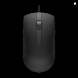 DELL MS116 Wired Ambidextrous Optical Mouse with 1000 DPI, 1.8m Durable Cable, Broad OS Compatibility USB 2.0, Black