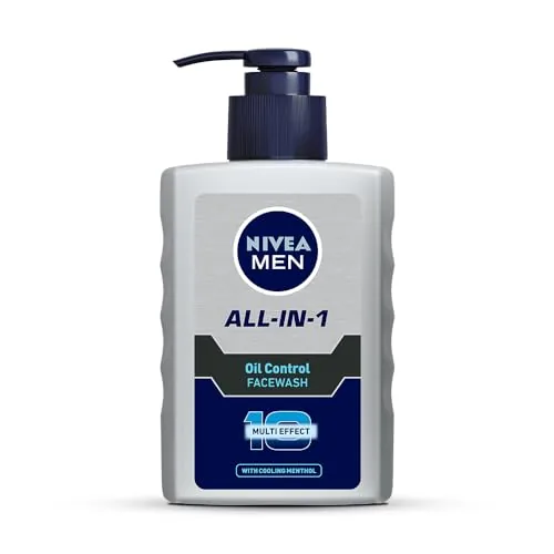 NIVEA MEN All in 1 Charcoal Face Wash | Natural Charcoal, Gluta, AHA & Vitamin C | Helps Reduce the Appearance of Tan | Removes Excess Oil and Minimizes Pores | For Bright Radiant Skin | 150g