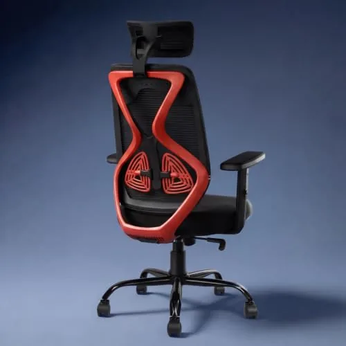 CELLBELL C190 Berlin Office Chair, High Back Mesh Ergonomic Home Office Desk Chair (Red - Black)