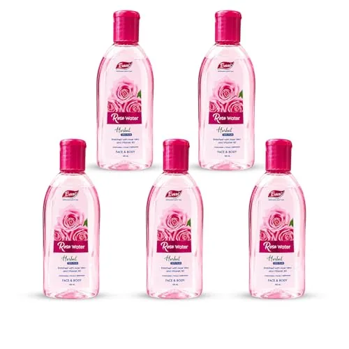 Evani Herbal Rose Water Enriched with Aloe Vera & Vitamin B3 for Face & Body | Moisturizer Tones, Refresh, Skin Care 100ml Pack of 5