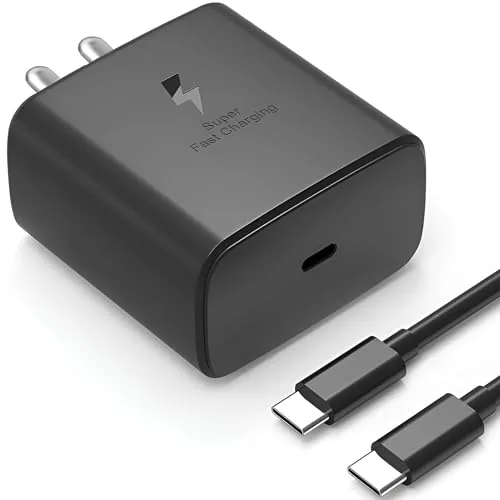 45W GaN Type- C Super Fast Charger Compatible with Samsung Galaxy S26/S25/S24/S23/S22/S21/S20(Ultra/Plus/Fe),A56/A55/A35/M56/M35/M16 (S,M,F,Z,A)...All Series & Other Devices