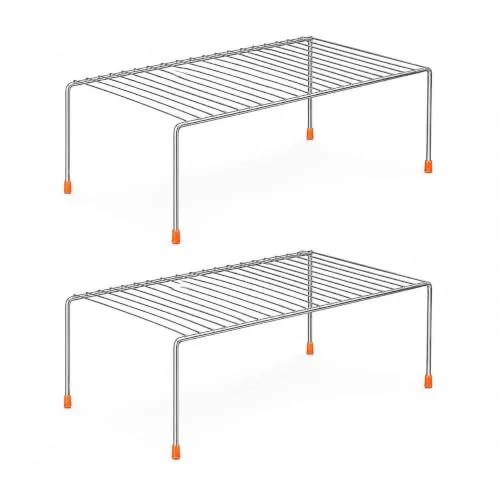NH10 DESIGNS Stainless Steel Utensils Dish Rack/Multipurpose Rustproof Shelf/Storage Shelves/Stand For Home & Kitchen Cabinet, Cupboard & Pantry (Pack Of 2, Nhsp, Under Cabinet, Floating Shelves)