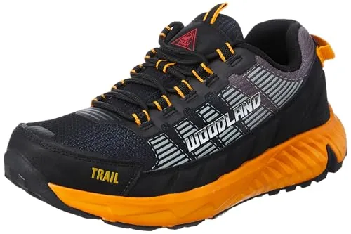 Woodland Men's Black/Yellow MESH Sports Shoes-6 UK (40EURO) (22YG257HS)