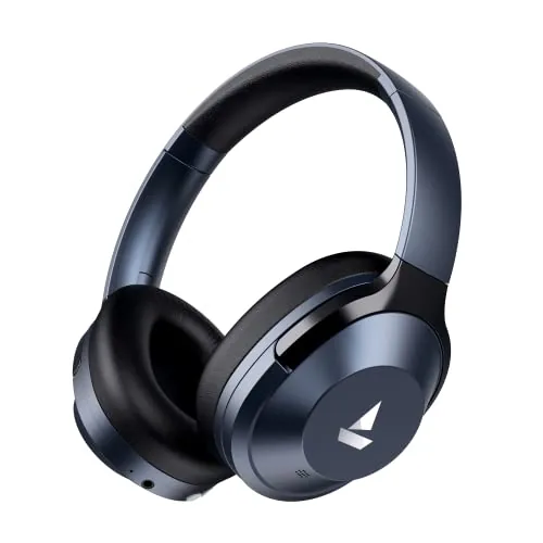 boAt Nirvana 751 ANC, 65Hrs Battery, Hybrid Active Noise Cancellation(~33dB), Fast Charge, Ambient Mode,Integrated Controls,Carry Pouch, Bluetooth Headphones, Wireless Headphone with Mic (Bold Blue)