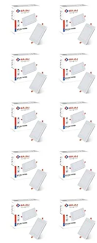 Bajaj IVORA LED Panel 9W NDL Natual Daylight Square (Pack of 10)