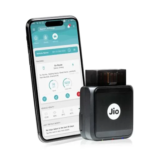 JioMotive OBD GPS Tracker & Wi-fi Router| 4G eSIM Plug n Play| Instant On/Off, Geo Fencing Alerts| 1 Year Free Subscription| Jio Locked | for Personal Cars & Small Fleets (Upto 5 Cars)
