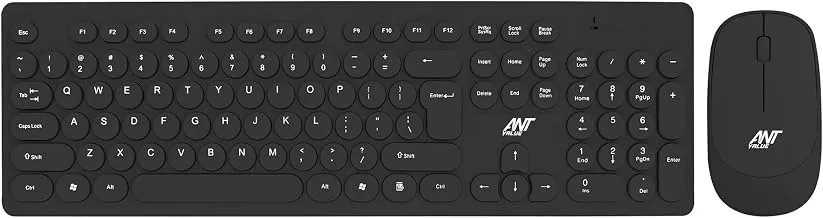 Ant Value FKBRI05 Wireless Keyboard Mouse Combo - 2.4Ghz Aesthetic Quiet Keyboard and Mouse Wireless - 104 Keys Full Size Ultra-Thin Keyboard for Lapt