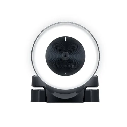 Razer Kiyo Streaming Webcam: 1080p 30 FPS / 720p 60 FPS - Ring Light w/Adjustable Brightness - Built-in Microphone - Advanced Autofocus, Black - RZ19-02320100-R3M1, 3 x Optical Zoom
