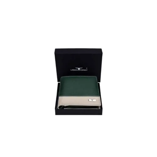 URBAN FOREST Seattle Green/Sand Leather Wallet for Men
