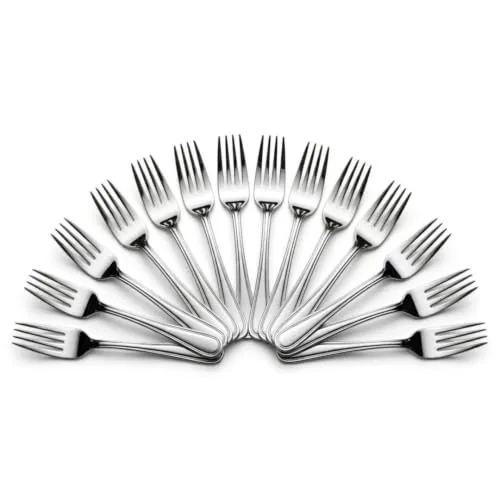 Mumma's LIFE Stainless Steel Dinner Forks Set for Home & Kitchen | 12 cm Fruit Forks with Mirror Finish | Rust Resistant, Silver Cutlery for Fruits, Desserts, Snacks & Dining Table | Set of 6 Piece