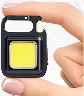 Keychain LED Light 2-Hours Battery Life with Bottle Opener, Magnetic Base and Folding Bracket Mini COB 1000 Lumens Rechargeable Emergency Light for Fi