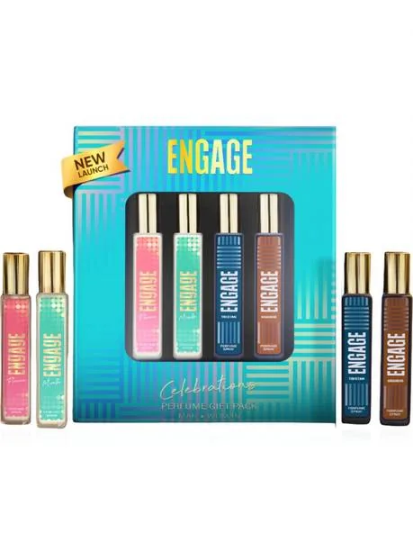 Engage Celebrations Perfume Gift Pack for Men & Women 25ml x4, Long Lasting, Gift Set Perfume  -  100 ml (For Men & Women)