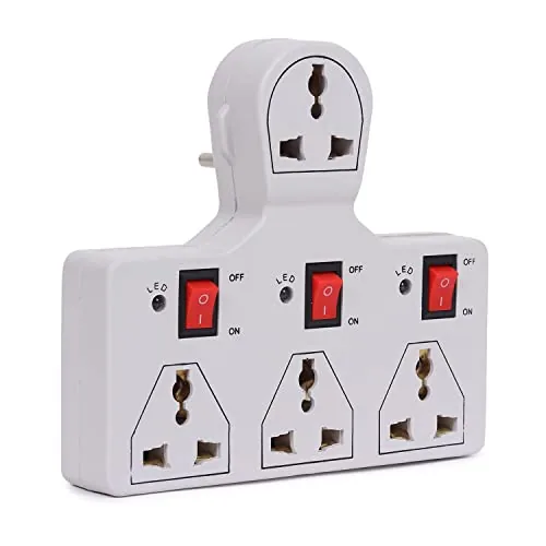 4 Universal Socket 3 Switch Multiplug Sockets Extension Board/Extension Cord