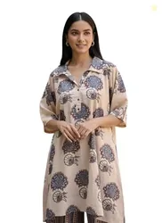 Women s Rayon Kurta Pant Set | Casual Style Ethnic Co ord Set for Women Stylish | Black Print Kurti for Office & Daily Travel Outfit | Geometric Kurta