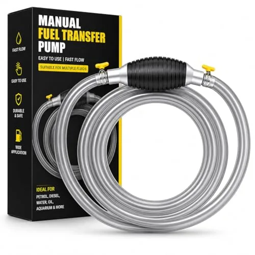 Fuel Transfer Pump Kit – High Flow Manual Siphon Oil Remover Pump with 2 Meter Pipe for Petrol, Diesel, Water & Oil, Portable Liquid Transfer Pump for Car, Bike & Fish Tank (MTR 2)