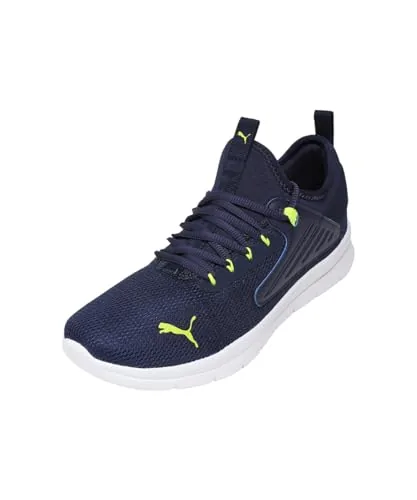 PUMA | Solescape Men's Soft Cushion Running Shoes | Navy-Electric Lime | 8UK