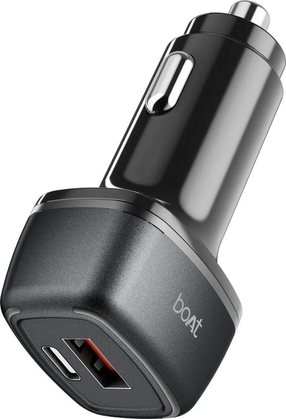 boAt 48 W Turbo Car Charger (Black, With USB Cable)