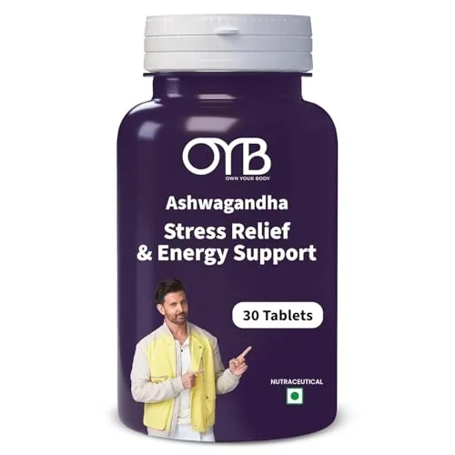 OYB Ashwagandha Tablets – 500mg Standardized Extract, Ayurvedic Adaptogen for Stress Relief & Energy Support | Ashwagandha Supplement for Men & Women - 30 Capsules