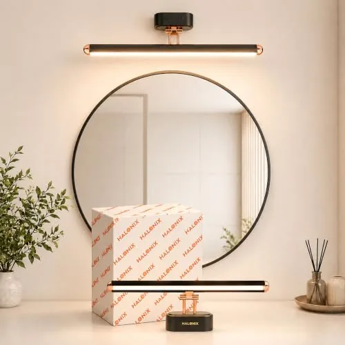 Halonix Signia 6W 3-in-1 Color Changing Mirror Light/Picture Light | Adjustable Color (Warm White, Natural White & Cool White) | Vanity Light | Decorative Mirror Light for Bathroom, Dressing Area |