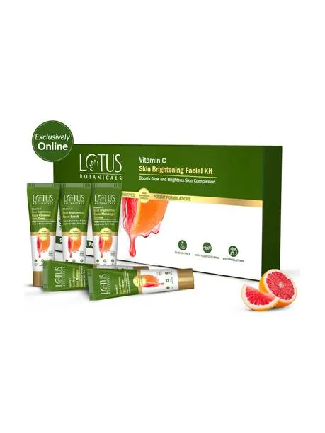 Lotus Botanicals Vitamin C Skin Brightening 5 Step Facial Kit|Boosts Glow & Brightens 48 g 48 g