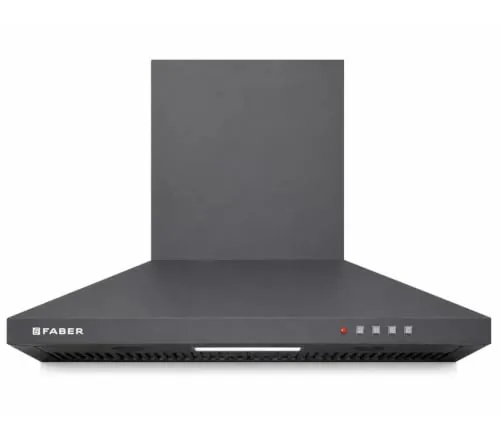 Faber SION 60 cm 900 m³/hr Wall Mounted Kitchen Chimney | Baffle Filter | Push Button | LED Lights | 1 Year Comprehensive Warranty and 12 Years on Motor | Neo Craft Grey | HOOD SION PB BF NG 60