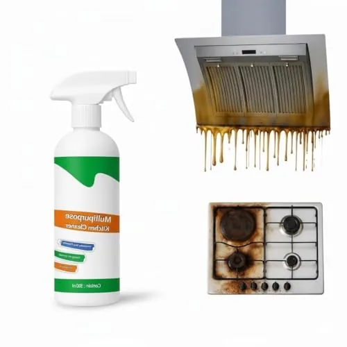 GharNest500Ml Kitchen Cleaner Spray Oil & Grease Stain Remover For Gas Stove, Chimney BBQ Exhaust Fan Non-Flammable Nontoxic Magic Degreaser Liquid Spray for Grill all surface cleaner