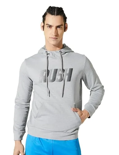 Amazon Brand - Symbol Men's Hoodie Sweatshirt_A23-SYA-SW-08_Grey Mel,Rush_M