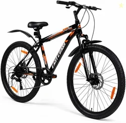 EAST COAST MultiSpeed Bike with FS & DD Brake 26 T Mountain Cycle 26 T (inch) Mountain Cycle 7 Gear, Black, Only Front Suspension