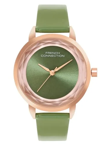 French Connection Astral Green Round Dial Womens Analogue Watch FCN077NL