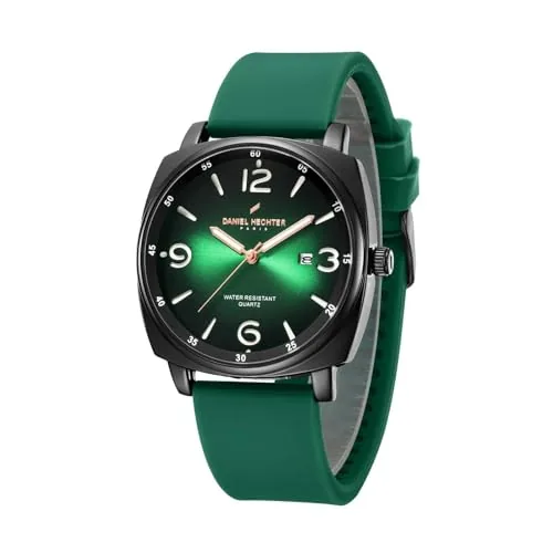 Daniel Hechter Paris Vaneau Collection Analog Watch for Men - Water Resistant Quartz Movement, Date Display with Silicon Strap