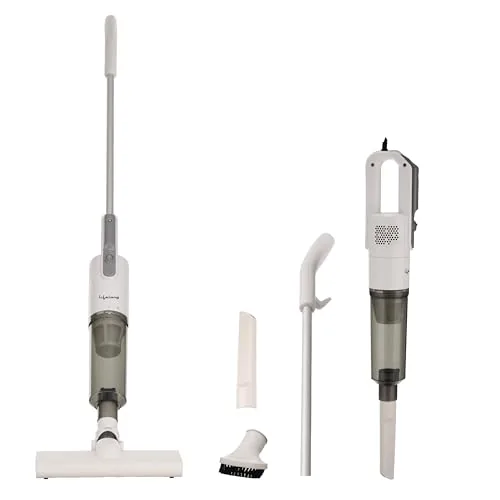 Lifelong 2-in-1 Handheld & Stick Vacuum Cleaner | 14KPA Suction | HEPA Filter | 3 Cleaning Heads for Dust Mite, Bed, Sofa, Floor | Click Lock Detachable Dust Cup | For Home Use Dry Vacuuming (LLVC922)