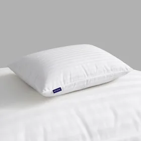 WELLGIVER Microfibre Sleeping Pillow Pack of 1 Stripes Ultra Soft Bed Pillow for Sleeping, 41x61 cm, Soft & Fluffy, with Inner Cover White