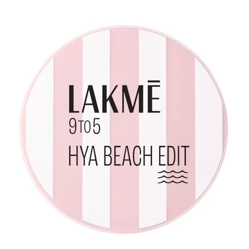 Lakme 9to5 Hya Matte, Beach Edit Cushion Foundation, C 300-Cool Cinnamon, Matte Finish, Buildable Coverage, SPF 40, 12 gm